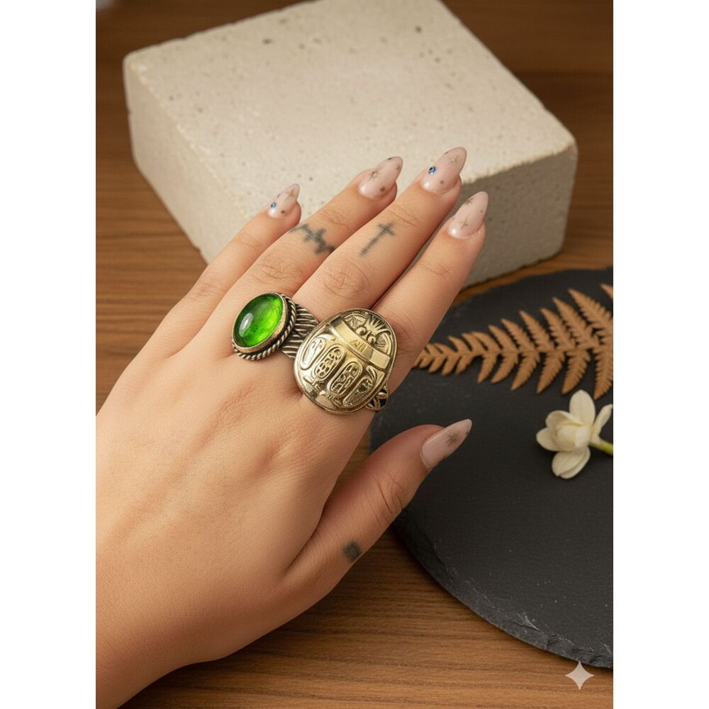 Luxury  Scarab Design Ring  Ancient Egypt Wellness Jewelry